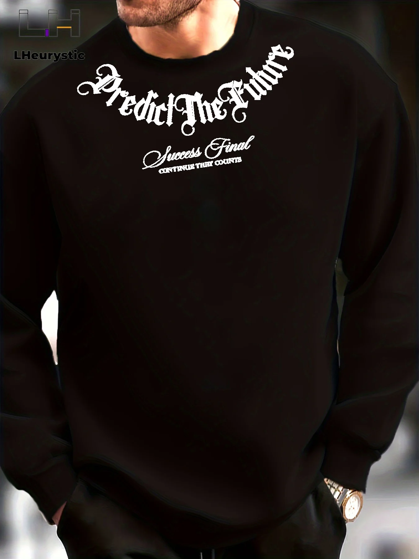 Men's Autumn and Winter Fashionable Casual Loose Fashion Letter Printed Long-Sleeved Round Neck Sweatshirt