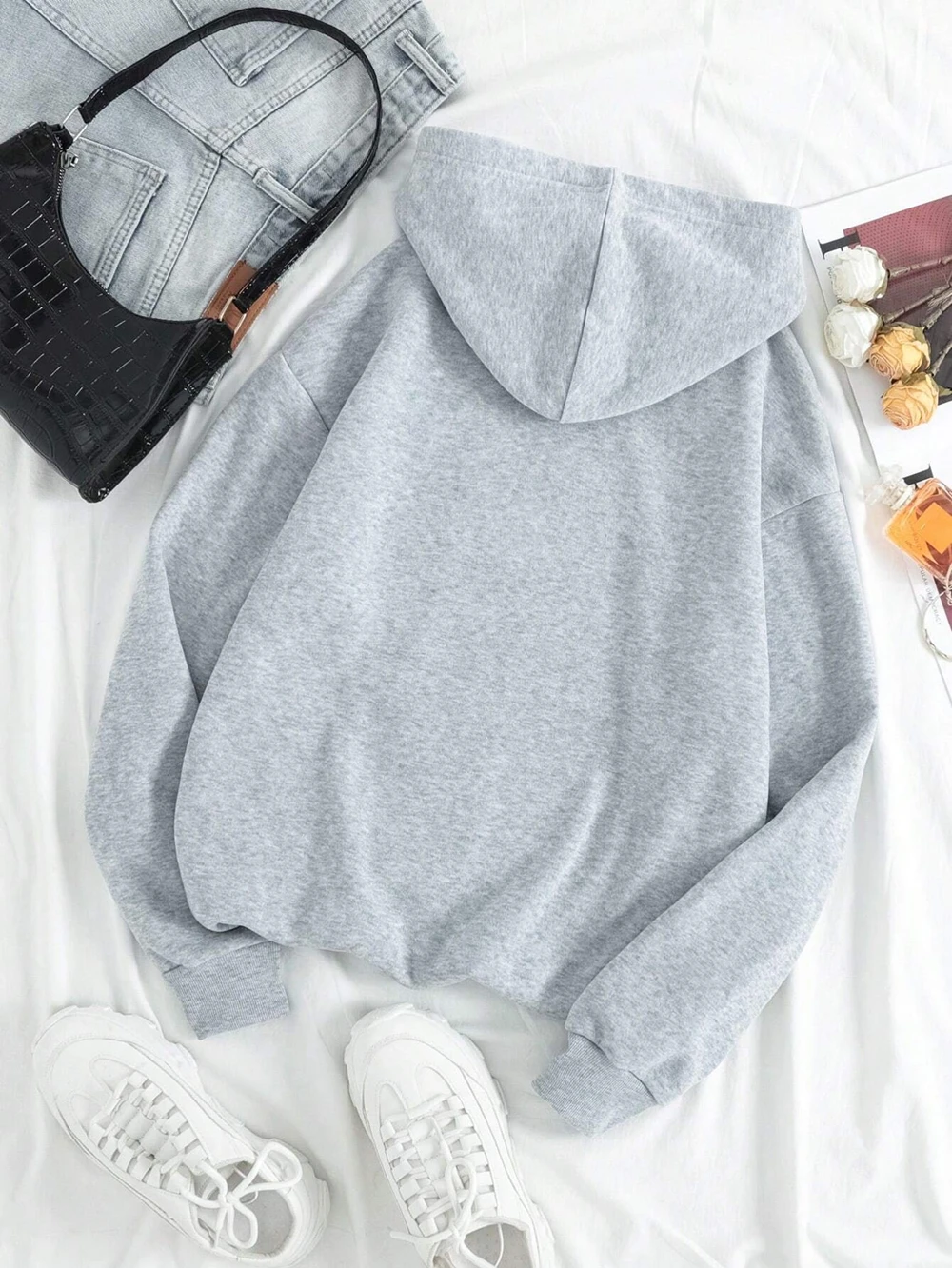 Loose Oversized Clothing Hoodie Men Women Autumn Warm Fleece Street Sweatshirts Solid Color Casual All-match Couple Hooded