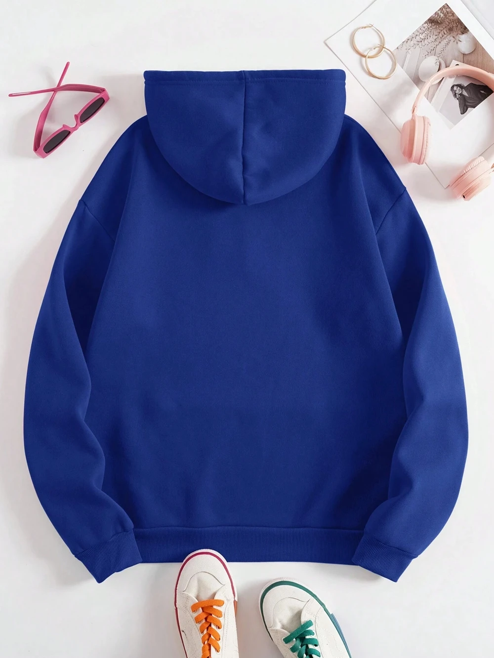 Loose Oversized Clothing Hoodie Men Women Autumn Warm Fleece Street Sweatshirts Solid Color Casual All-match Couple Hooded