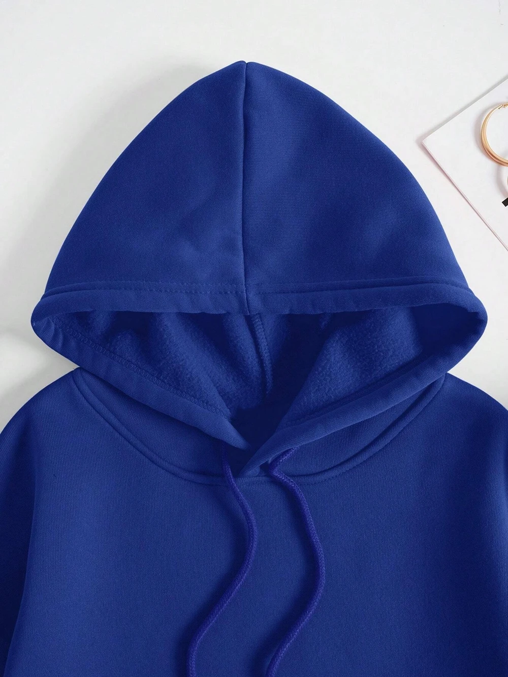 Loose Oversized Clothing Hoodie Men Women Autumn Warm Fleece Street Sweatshirts Solid Color Casual All-match Couple Hooded