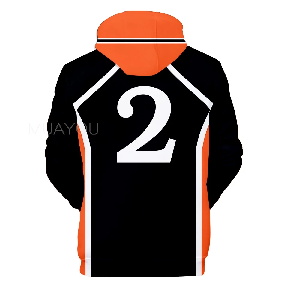 Haikyuu Hoodie 10 Hinata Shoyo/9 Kageyama Tobio Volleyball uniform 3D Karasuno High School Anime Hoodie Casual Kids Sweatshirt