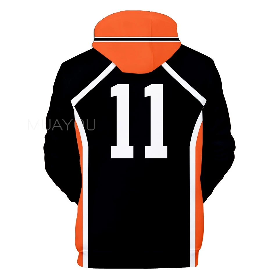 Haikyuu Hoodie 10 Hinata Shoyo/9 Kageyama Tobio Volleyball uniform 3D Karasuno High School Anime Hoodie Casual Kids Sweatshirt