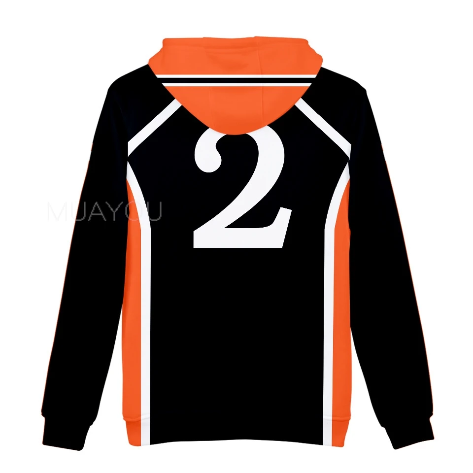 Haikyuu Hoodie 10 Hinata Shoyo/9 Kageyama Tobio Volleyball uniform 3D Karasuno High School Anime Hoodie Casual Kids Sweatshirt