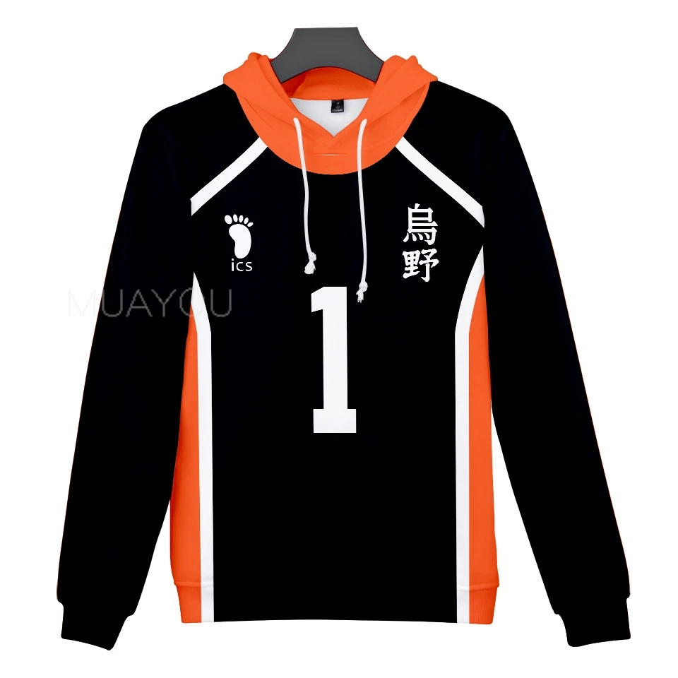 Haikyuu Hoodie 10 Hinata Shoyo/9 Kageyama Tobio Volleyball uniform 3D Karasuno High School Anime Hoodie Casual Kids Sweatshirt