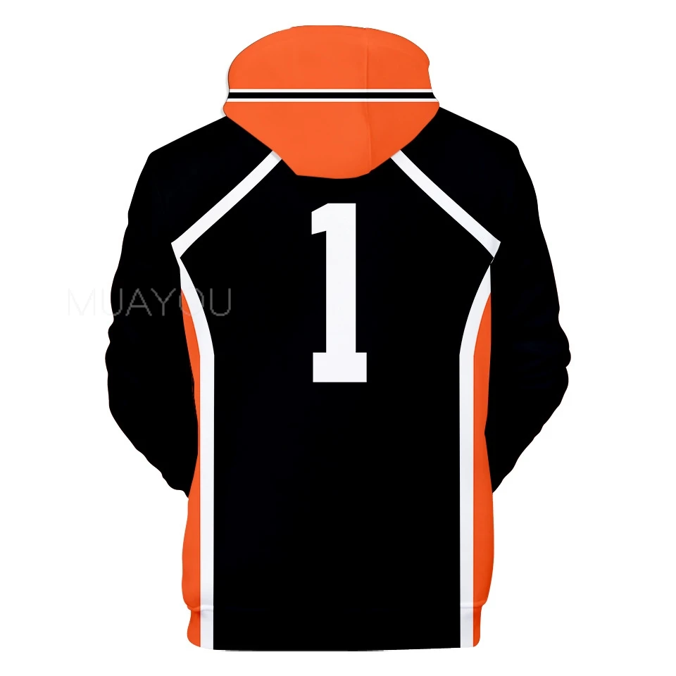 Haikyuu Hoodie 10 Hinata Shoyo/9 Kageyama Tobio Volleyball uniform 3D Karasuno High School Anime Hoodie Casual Kids Sweatshirt