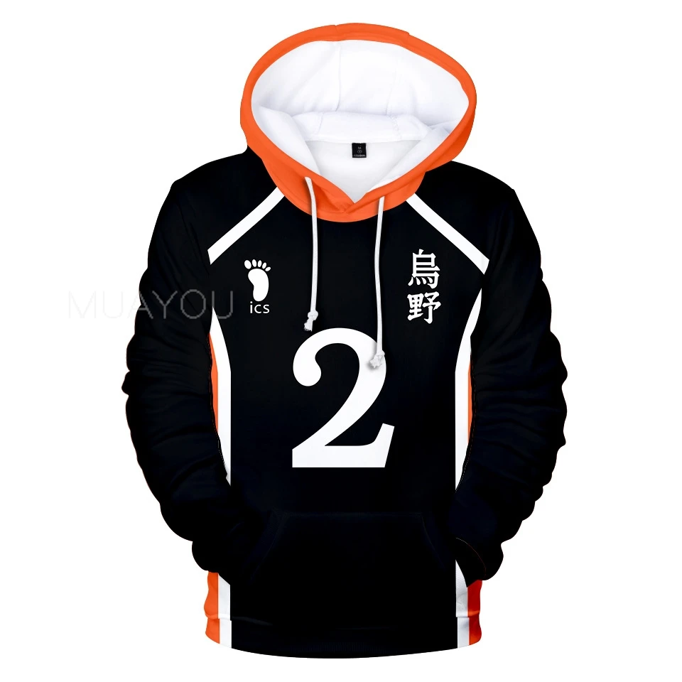 Haikyuu Hoodie 10 Hinata Shoyo/9 Kageyama Tobio Volleyball uniform 3D Karasuno High School Anime Hoodie Casual Kids Sweatshirt