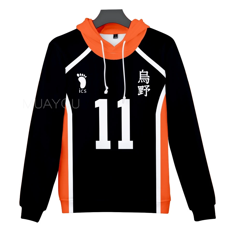 Haikyuu Hoodie 10 Hinata Shoyo/9 Kageyama Tobio Volleyball uniform 3D Karasuno High School Anime Hoodie Casual Kids Sweatshirt