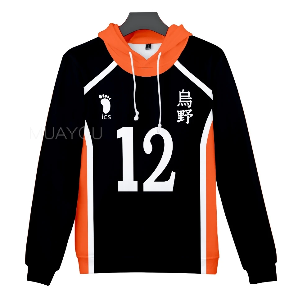 Haikyuu Hoodie 10 Hinata Shoyo/9 Kageyama Tobio Volleyball uniform 3D Karasuno High School Anime Hoodie Casual Kids Sweatshirt
