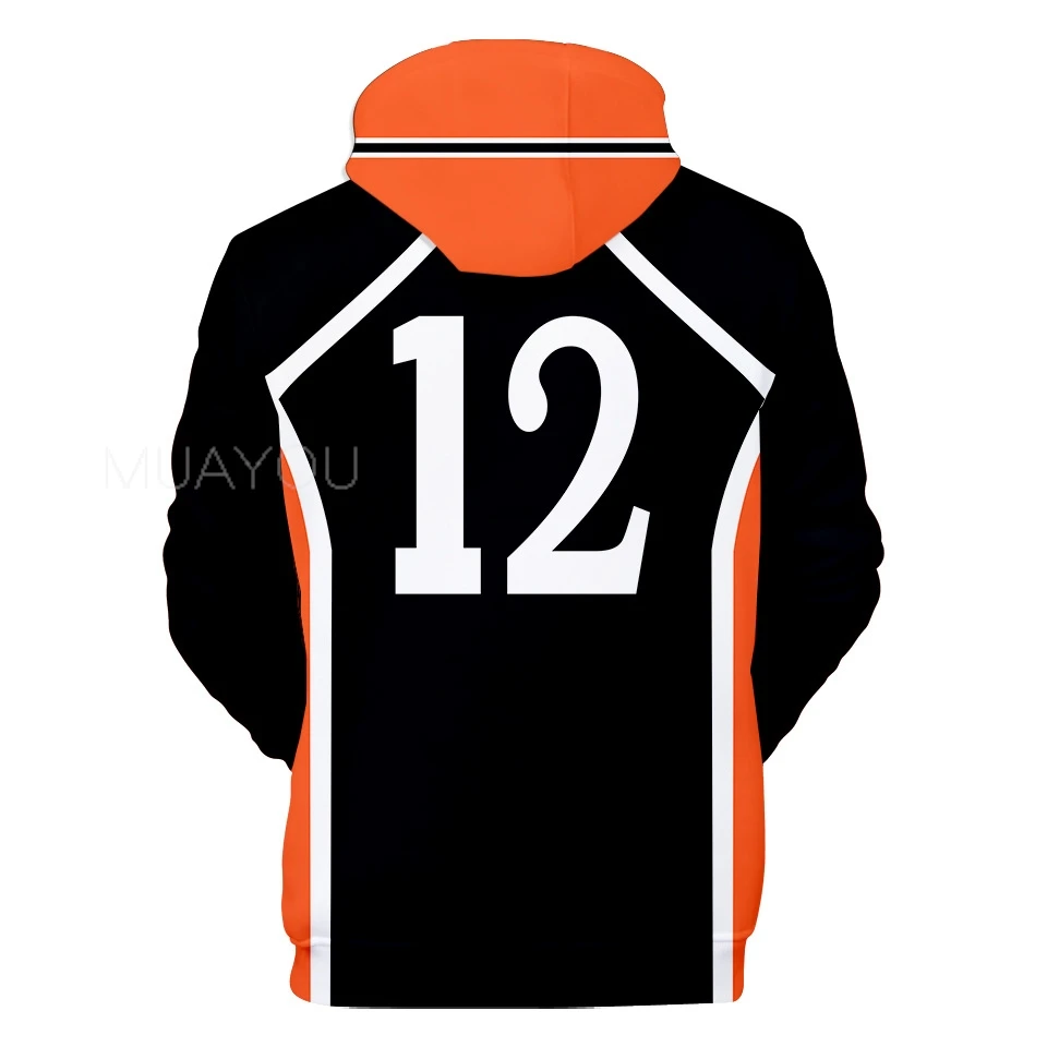 Haikyuu Hoodie 10 Hinata Shoyo/9 Kageyama Tobio Volleyball uniform 3D Karasuno High School Anime Hoodie Casual Kids Sweatshirt