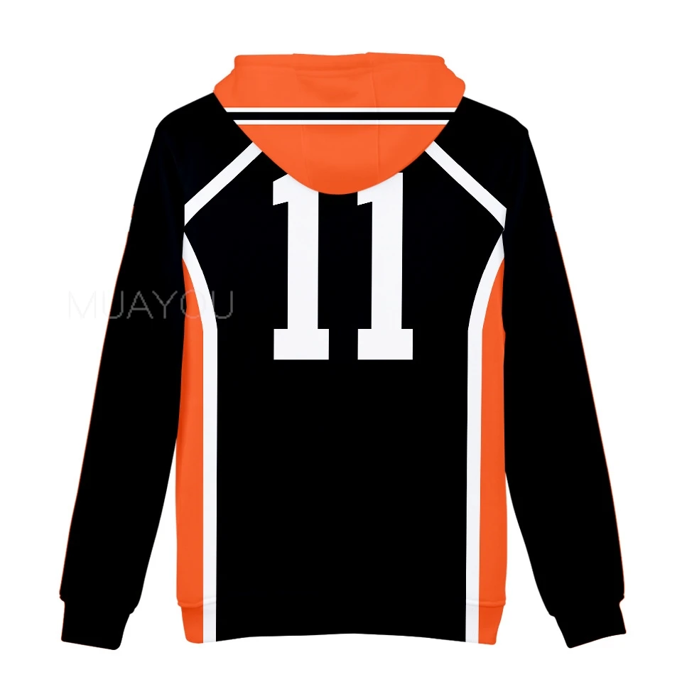 Haikyuu Hoodie 10 Hinata Shoyo/9 Kageyama Tobio Volleyball uniform 3D Karasuno High School Anime Hoodie Casual Kids Sweatshirt