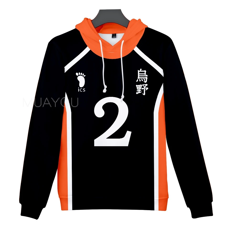Haikyuu Hoodie 10 Hinata Shoyo/9 Kageyama Tobio Volleyball uniform 3D Karasuno High School Anime Hoodie Casual Kids Sweatshirt