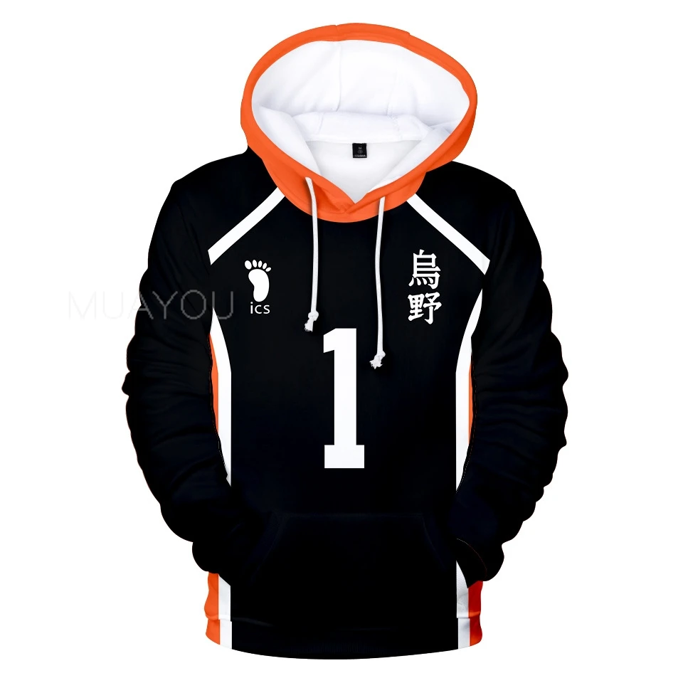 Haikyuu Hoodie 10 Hinata Shoyo/9 Kageyama Tobio Volleyball uniform 3D Karasuno High School Anime Hoodie Casual Kids Sweatshirt
