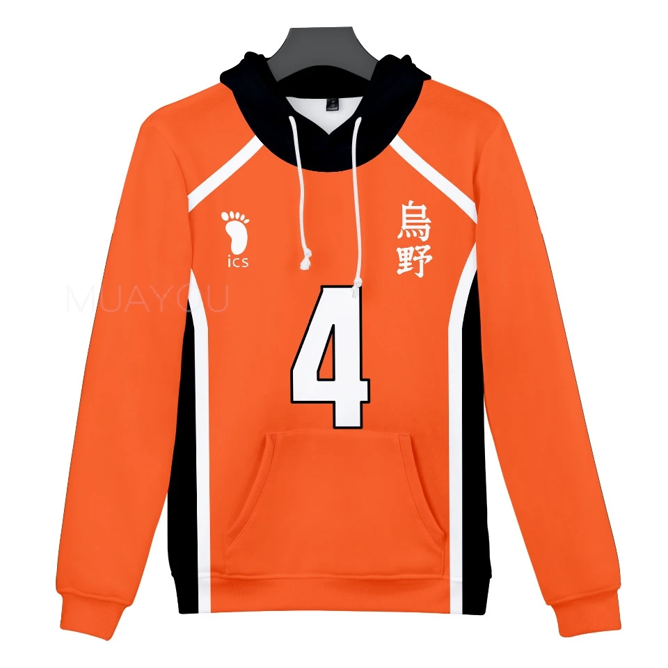 Haikyuu Hoodie 10 Hinata Shoyo/9 Kageyama Tobio Volleyball uniform 3D Karasuno High School Anime Hoodie Casual Kids Sweatshirt
