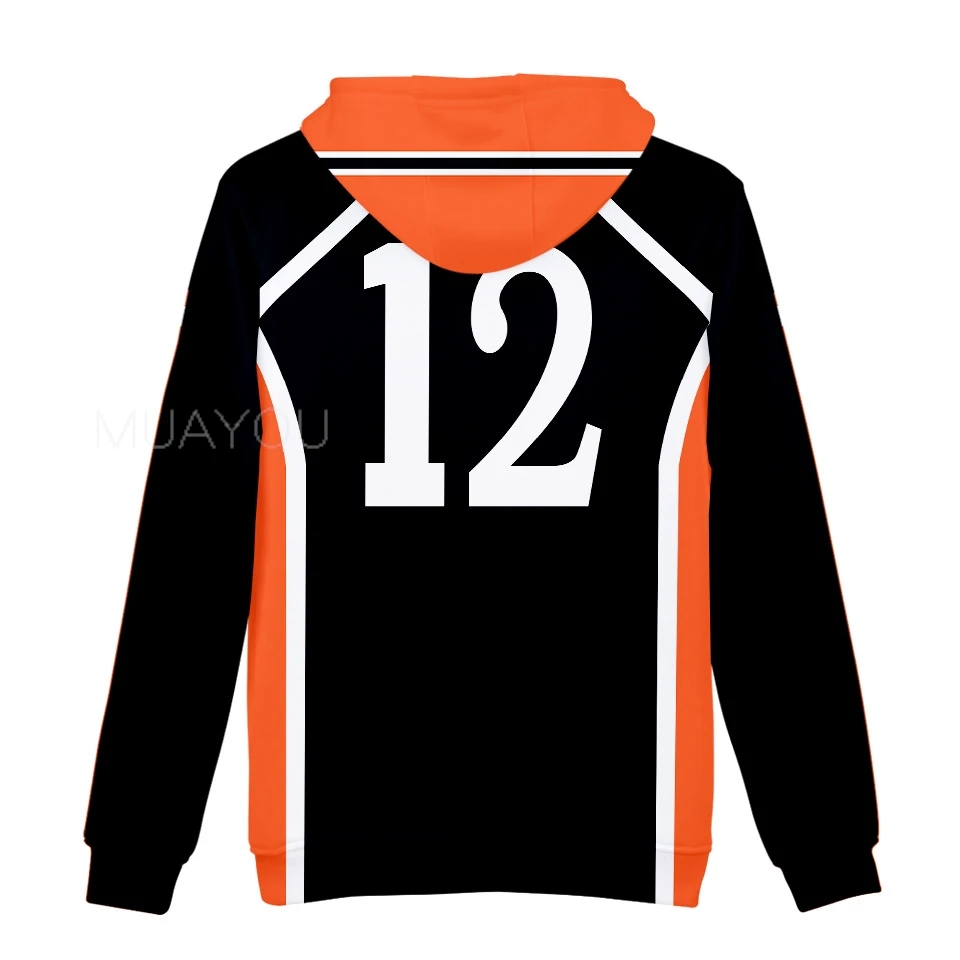 Haikyuu Hoodie 10 Hinata Shoyo/9 Kageyama Tobio Volleyball uniform 3D Karasuno High School Anime Hoodie Casual Kids Sweatshirt