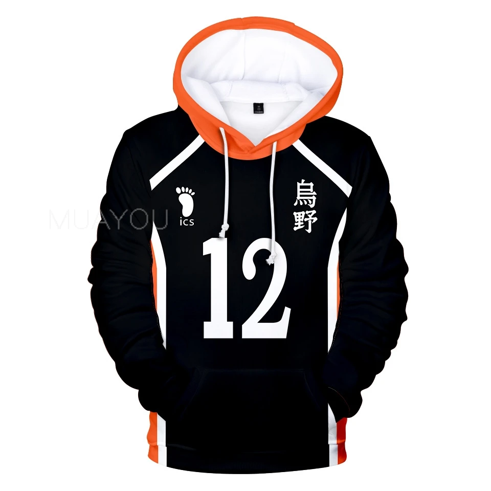 Haikyuu Hoodie 10 Hinata Shoyo/9 Kageyama Tobio Volleyball uniform 3D Karasuno High School Anime Hoodie Casual Kids Sweatshirt