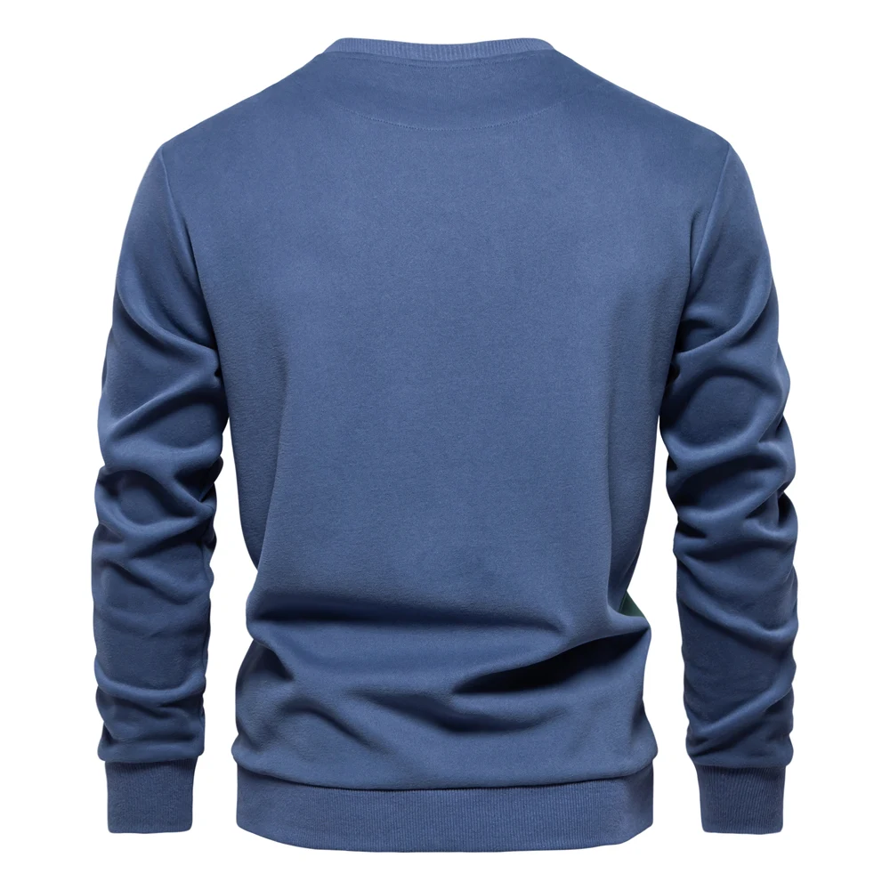AIOPESON Mens Patckwork Cotton-blend Crew Neck Sweatshirts Fashion Casual Sport Round Neck Pullover Sweatshirt for Men