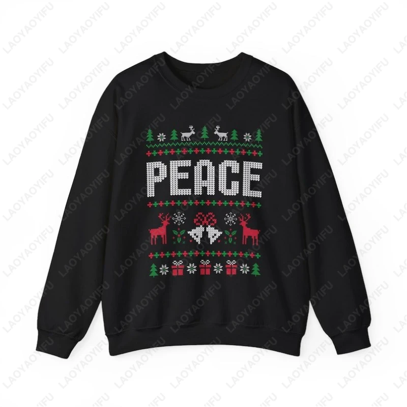 Matching Couples Christmas Funny Couple Hoodie I Come in Peace Classics Sweatshirts Men Women Winter New Year Xmas Warm Pullover