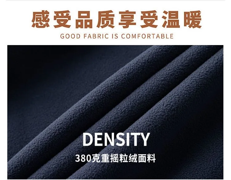 2024 Autumn and Winter New Fashion Solid Color Thick Warm Lamb Wool Hoodie Men's Casual Loose Comfortable Large Size Coat M-4XL