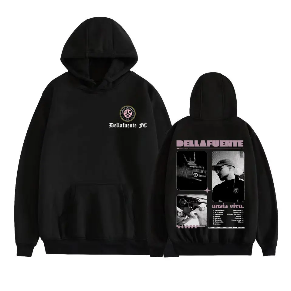 Rapper Dellafuente Album Tour 2025 Graphic Pullover Men Clothing Fashion Hip Hop Music Sweatshirt High Quality Oversized Hoodies