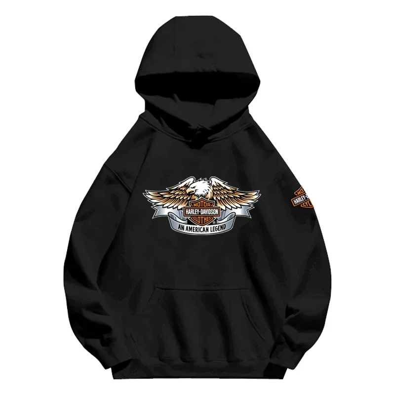 2026 Harley Davidson Autumn Man Printing Hoodie Fashion Motorcycle Hooded Sweatshirt Pullover Lady Outdoor Sports Coat