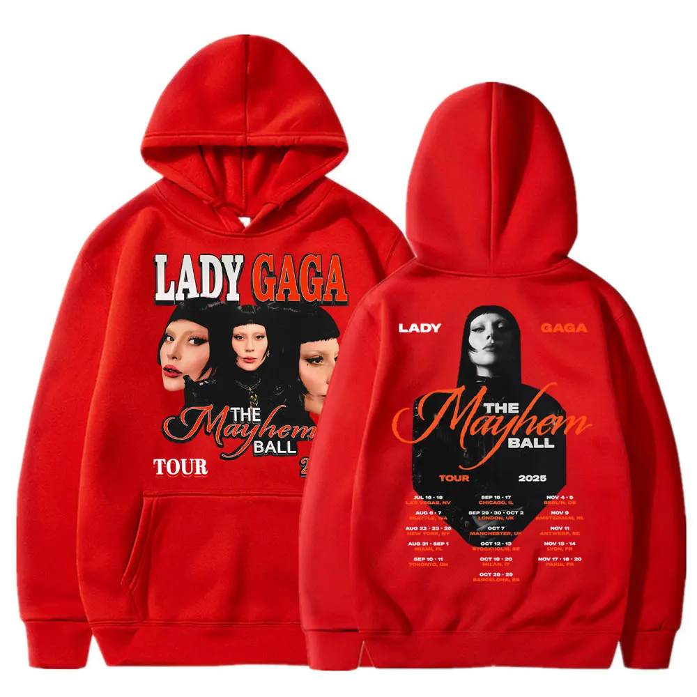 Lady Gaga Mayhem Tour 2025 Hoodies Men Women Trendy Vintage Y2k Popular Sweatshirt Fleece Oversized Casual Pullovers Streetwear