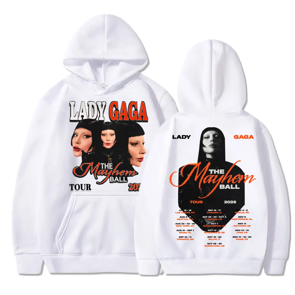 Lady Gaga Mayhem Tour 2025 Hoodies Men Women Trendy Vintage Y2k Popular Sweatshirt Fleece Oversized Casual Pullovers Streetwear