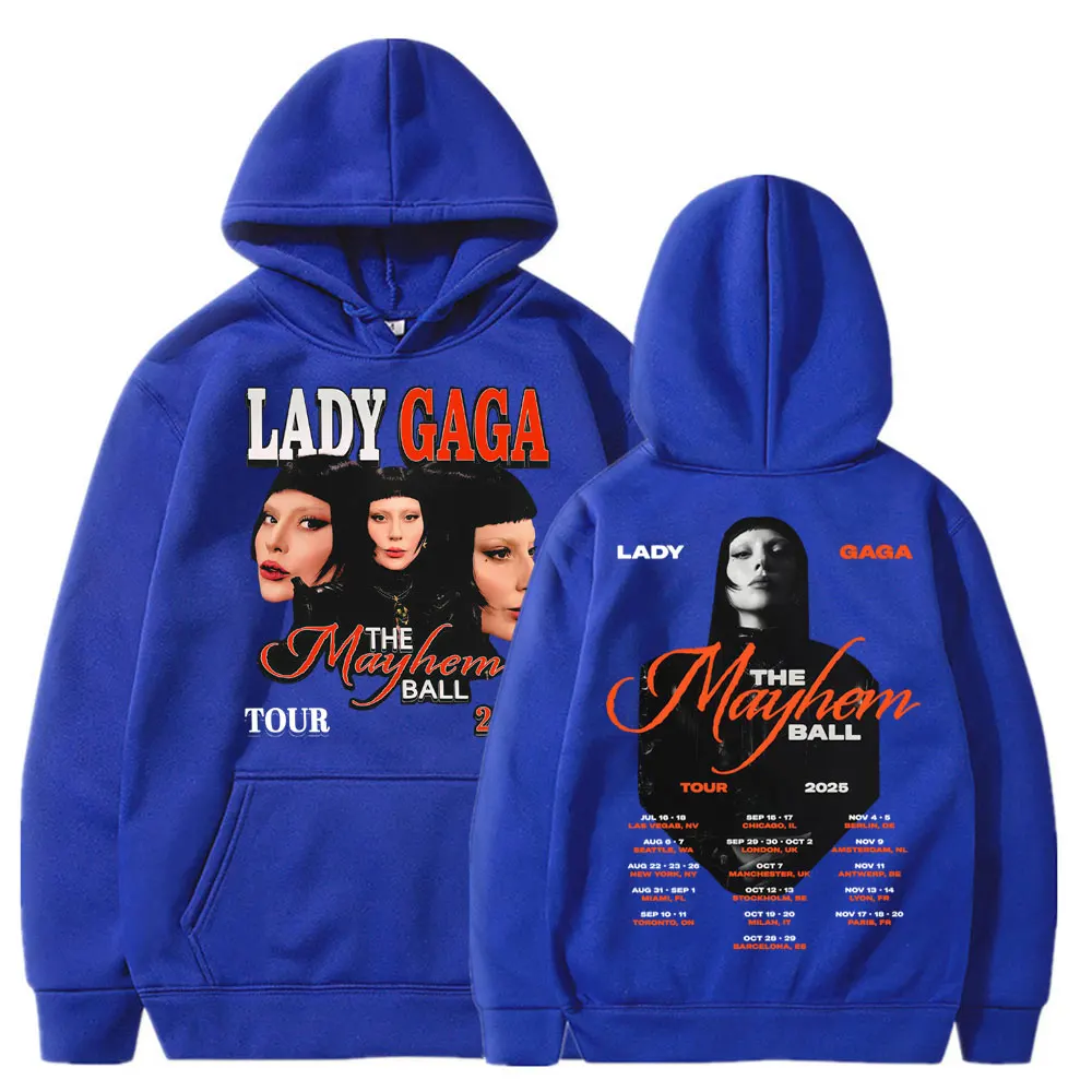 Lady Gaga Mayhem Tour 2025 Hoodies Men Women Trendy Vintage Y2k Popular Sweatshirt Fleece Oversized Casual Pullovers Streetwear