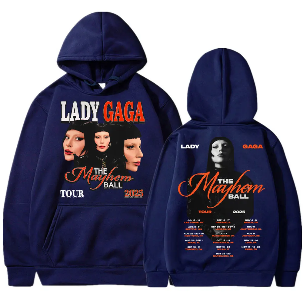 Lady Gaga Mayhem Tour 2025 Hoodies Men Women Trendy Vintage Y2k Popular Sweatshirt Fleece Oversized Casual Pullovers Streetwear