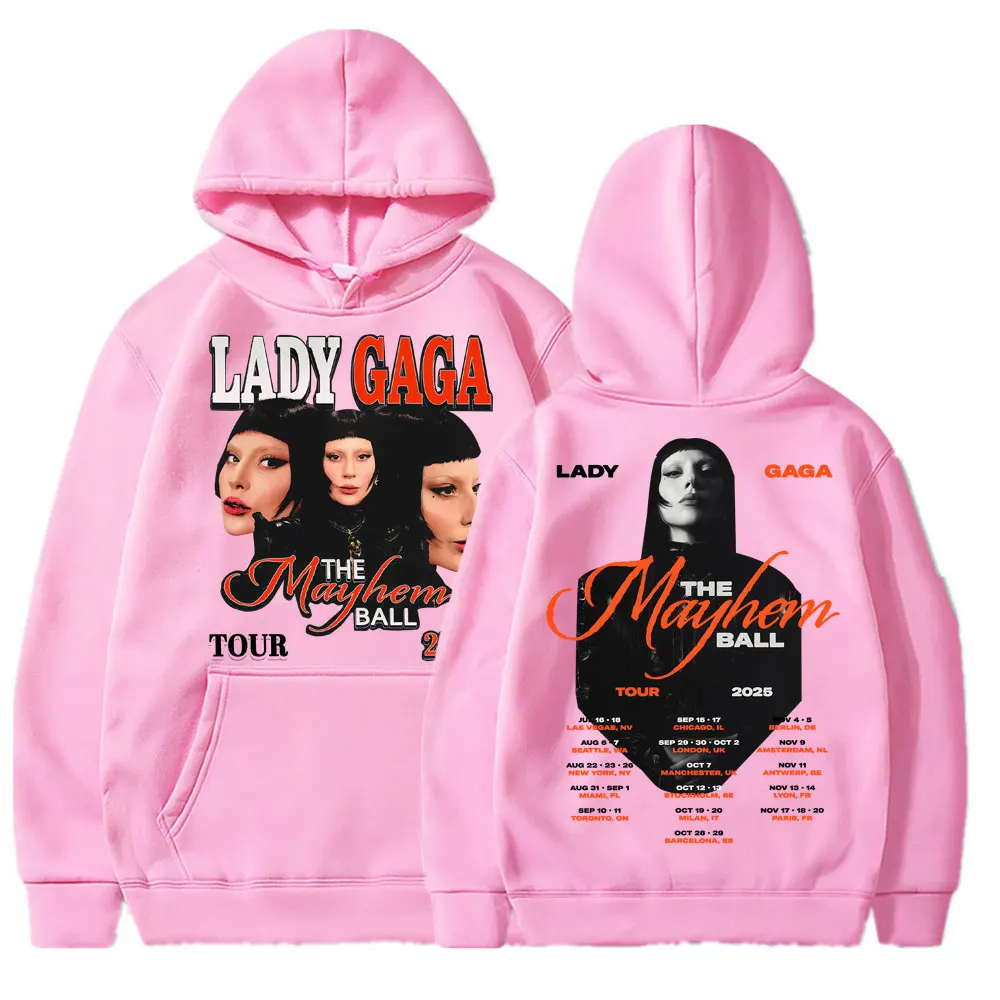 Lady Gaga Mayhem Tour 2025 Hoodies Men Women Trendy Vintage Y2k Popular Sweatshirt Fleece Oversized Casual Pullovers Streetwear