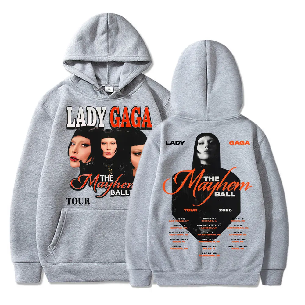 Lady Gaga Mayhem Tour 2025 Hoodies Men Women Trendy Vintage Y2k Popular Sweatshirt Fleece Oversized Casual Pullovers Streetwear