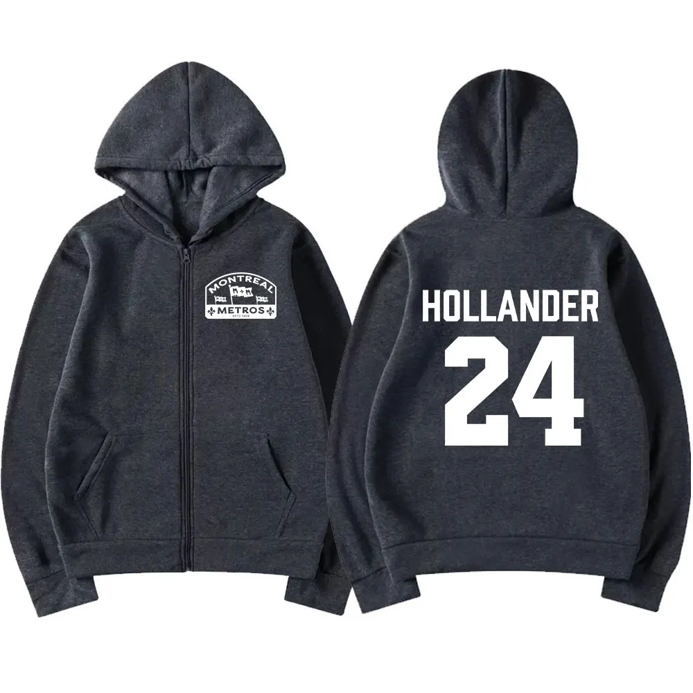 Heated Rivalry Shane Hollander 24 Montreal Metros Zipper Hoodies Men's Women Clothing Zip Up Sweatshirts Long Sleeve Jackets