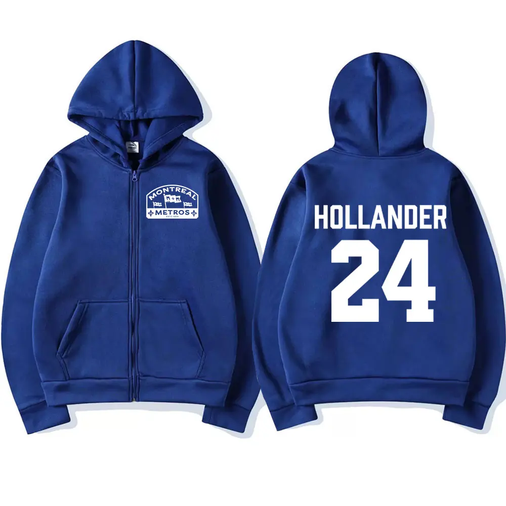 Heated Rivalry Shane Hollander 24 Montreal Metros Zipper Hoodies Men's Women Clothing Zip Up Sweatshirts Long Sleeve Jackets