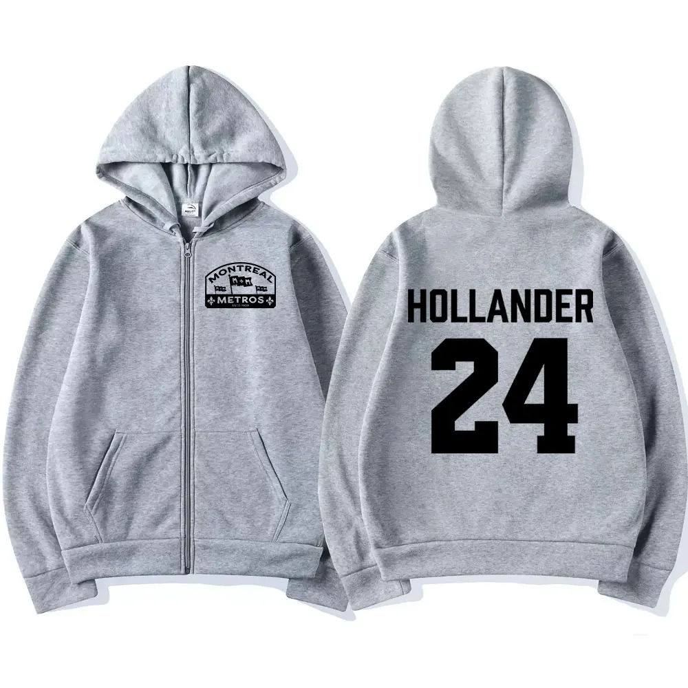 Heated Rivalry Shane Hollander 24 Montreal Metros Zipper Hoodies Men's Women Clothing Zip Up Sweatshirts Long Sleeve Jackets