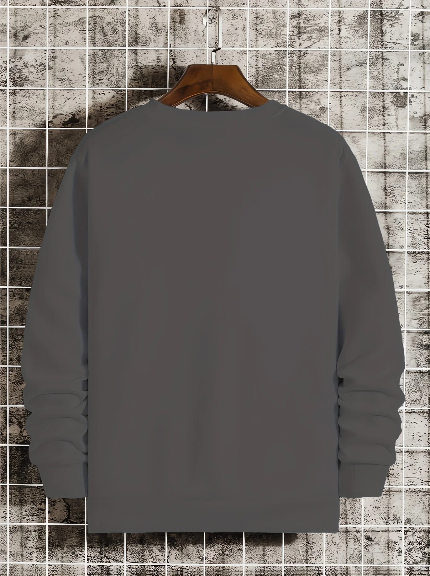 Men's Autumn and Winter Fashionable Casual Loose Los Angeles Letter Graphic Printed Long Sleeved Round Neck Sweatshirt
