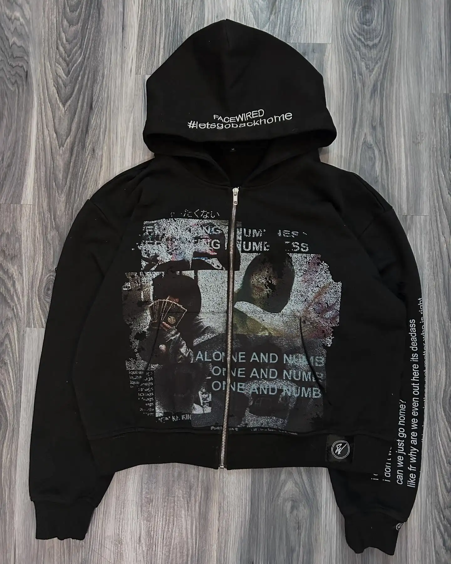 Red Light Zip-Up Oversized Hoodie Grunge Streetwear Gothic Sweatshirt Hoodies Women Tops Men Clothing Goth Harajuku Y2k Clothes