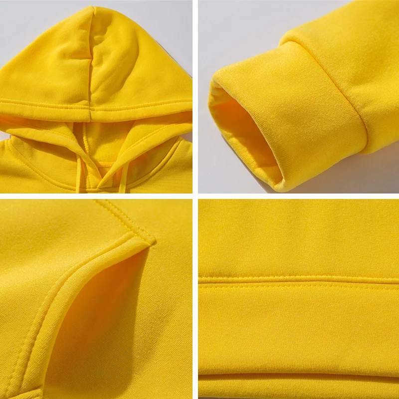 Men's and Women's Solid Color Pocket Hoodies Sports Fitness Sweatshirts Fashionable Casual Pullovers Multi Color