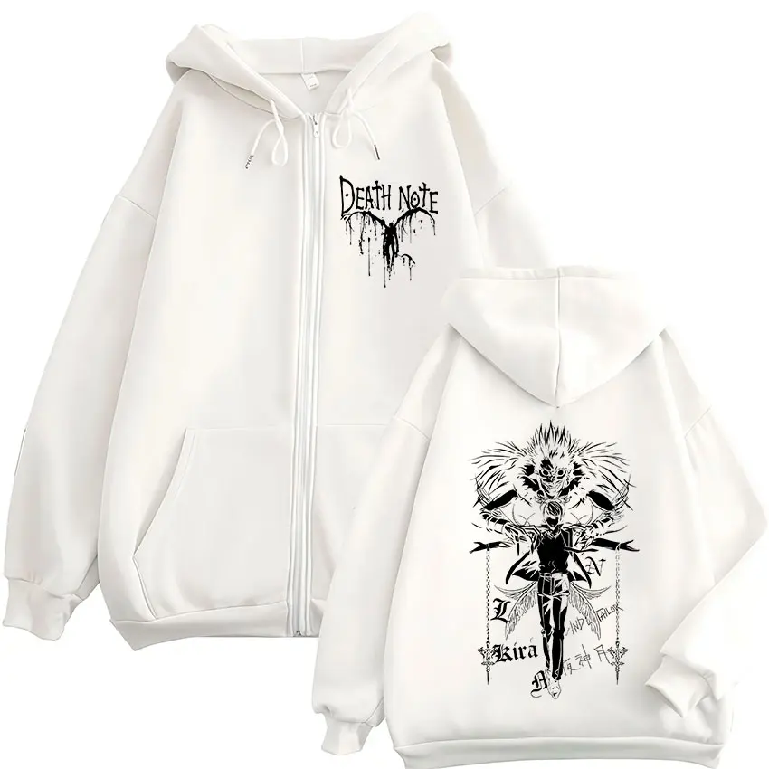 Anime Death Note Ryuk Yagami Light Zipper Hoodies Men Women Clothing Fashion Casual Loose Zip Up Hooded Sweatshirts Jacket Coats