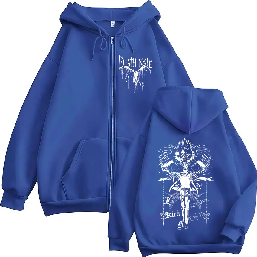 Anime Death Note Ryuk Yagami Light Zipper Hoodies Men Women Clothing Fashion Casual Loose Zip Up Hooded Sweatshirts Jacket Coats