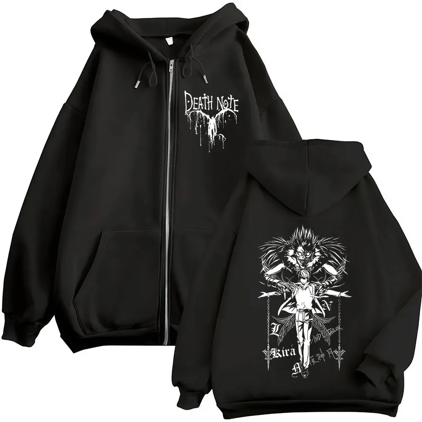 Anime Death Note Ryuk Yagami Light Zipper Hoodies Men Women Clothing Fashion Casual Loose Zip Up Hooded Sweatshirts Jacket Coats