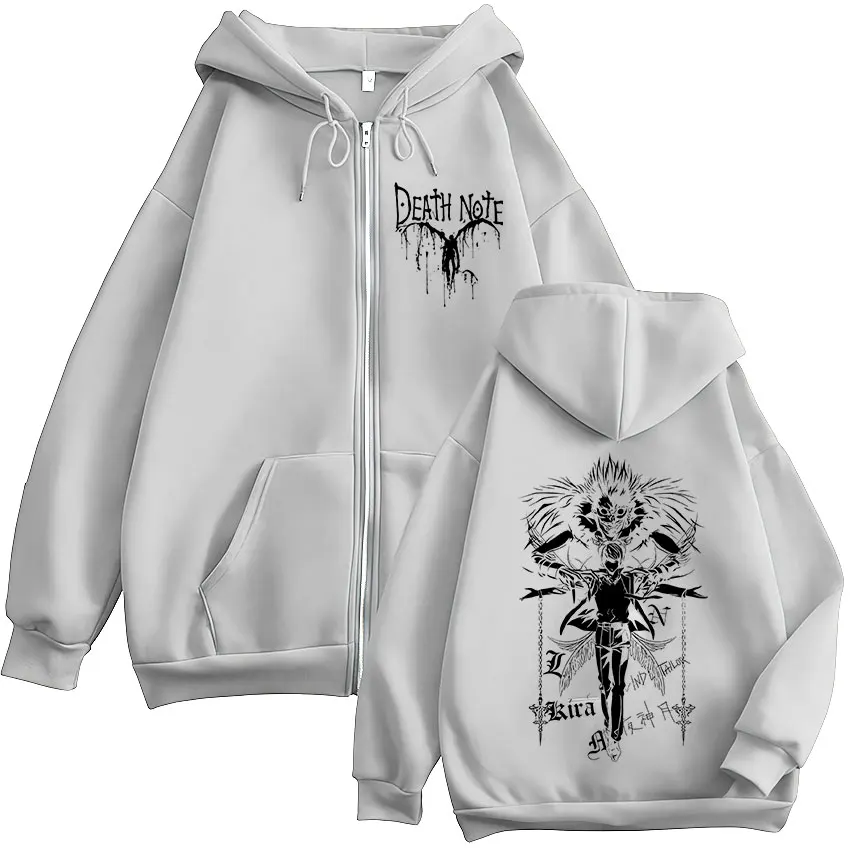 Anime Death Note Ryuk Yagami Light Zipper Hoodies Men Women Clothing Fashion Casual Loose Zip Up Hooded Sweatshirts Jacket Coats