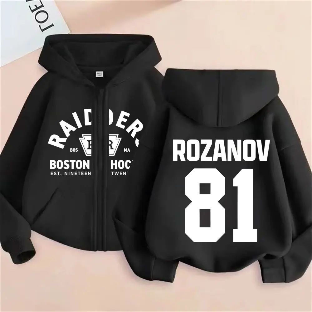 Heated Rivalry LIya Rozanov 81 Boston Raiders Zipper Hoodie Men Women Casual Oversized Zip Up Jacket Male Sweatshirt Streetwear