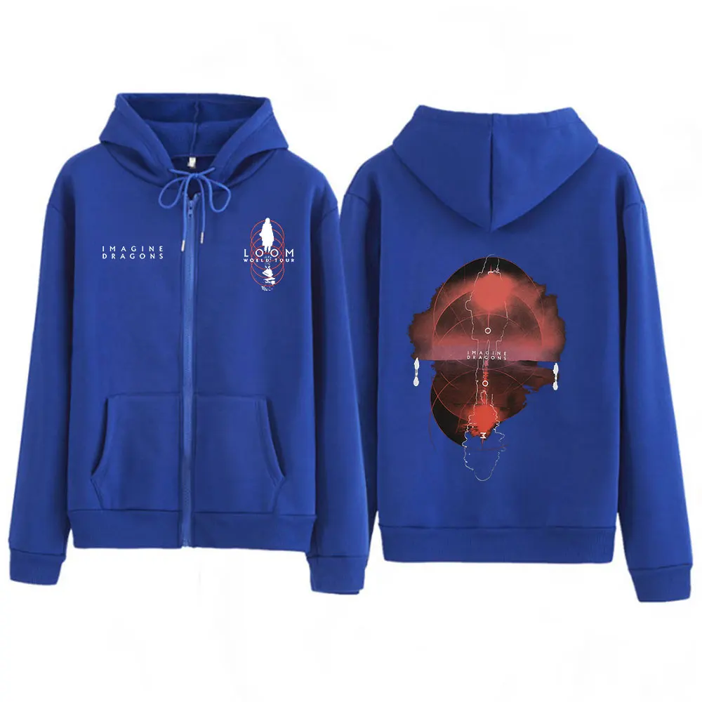 Imagine Dragons Band Loom World Tour 2025 Zipper Hoodies Men Women Clothing Pullovers Fashion Hip Hop Zip Up Sweatshirt Jackets