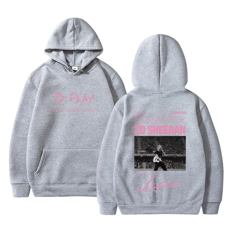Ed Sheeran Play World Tour 2026 Merch Hoodie Men Women Fashion Hip Hop Hooded Sweatshirt Men's Cotton Oversized Pullover Hoodies