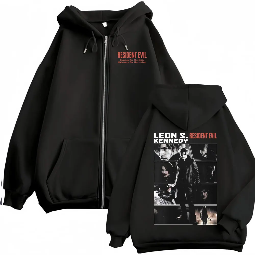 Limited Leon Kennedy Jacket Sweatshirt Resident Evil Requiemm Zipper Hoodies Men Women Harajuku Classic Cool Zip Up Hoodie Coats