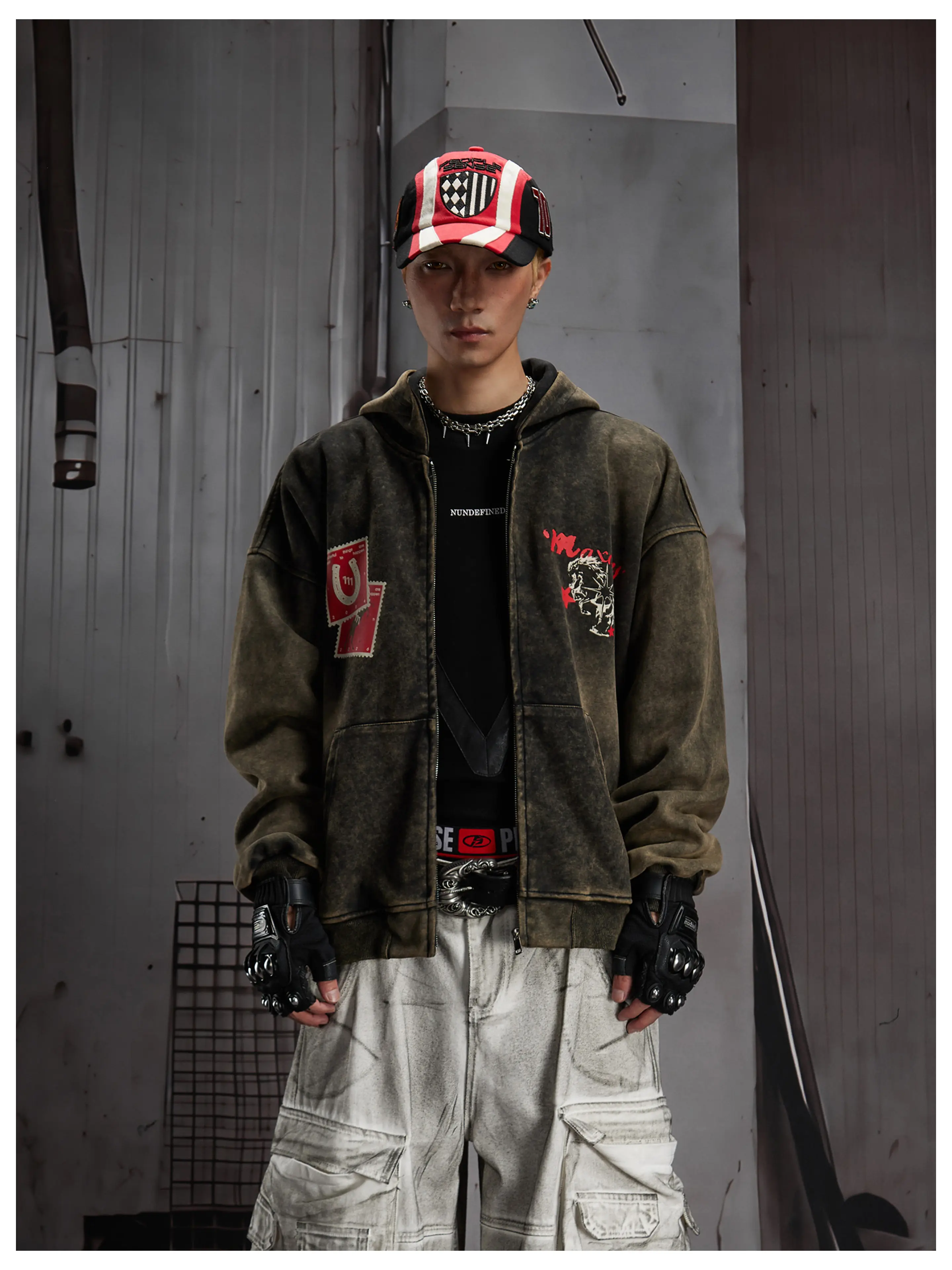 LUZHEN 2026 New Trendy Wornout Tie-dyed Vintage Style Printed Hooded Coat Men's Handsome Original Street Sweatshirt Tops JY9071