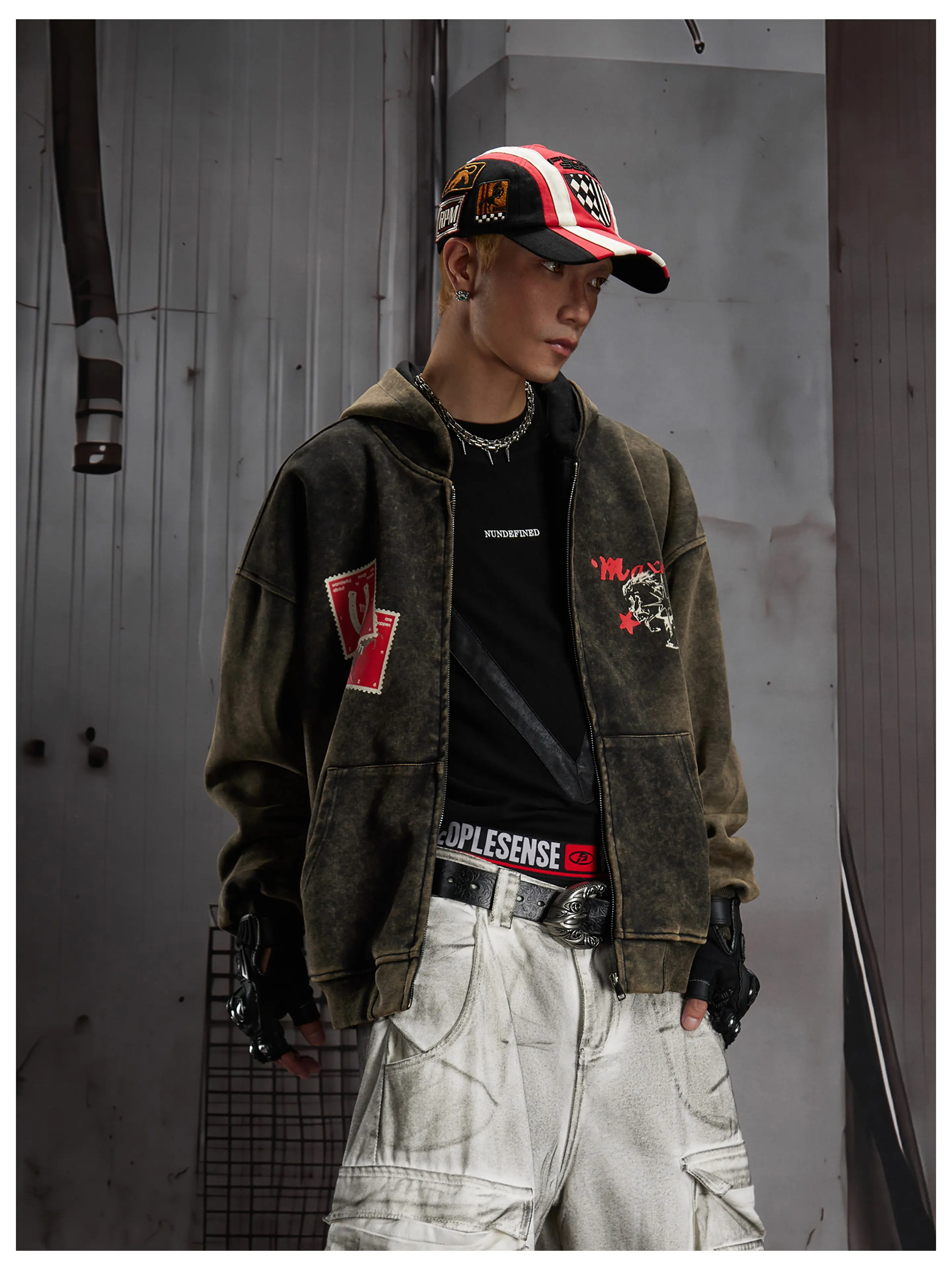 LUZHEN 2026 New Trendy Wornout Tie-dyed Vintage Style Printed Hooded Coat Men's Handsome Original Street Sweatshirt Tops JY9071