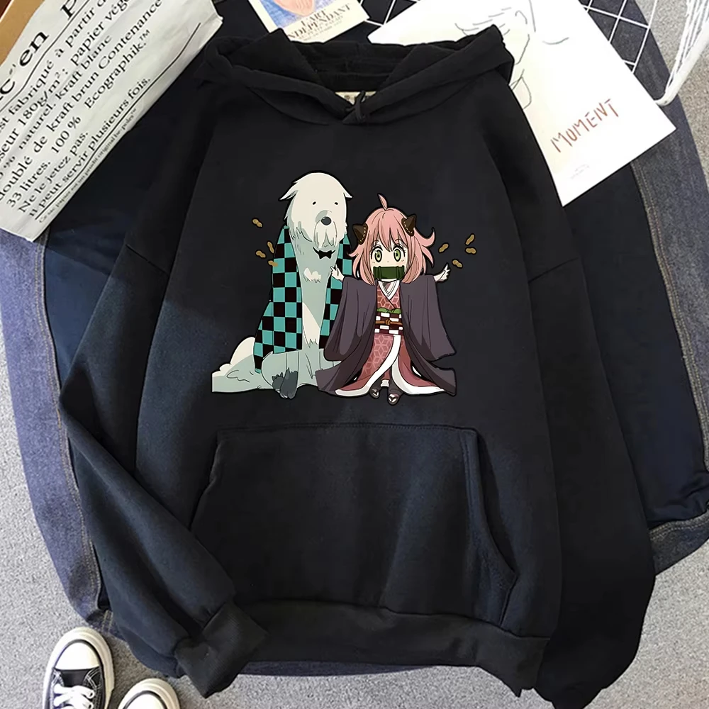 Spy X Family Hoodie Anya and Bond Sweatshirt Tanjirou and Nezuko Cosplay Hoody Anime Printing Pullovers Girls Kawaii Clothing