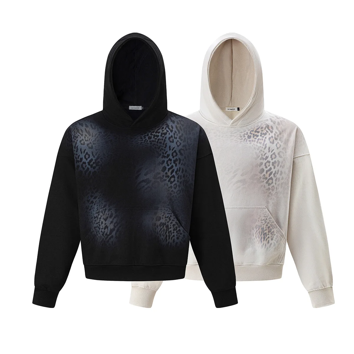 PFNW High Street Leopard Print Hooded Sweatshirt Men's Fashionable Long Sleeve Pocket Pullover Hoodie 2026 New Tide 28L3412