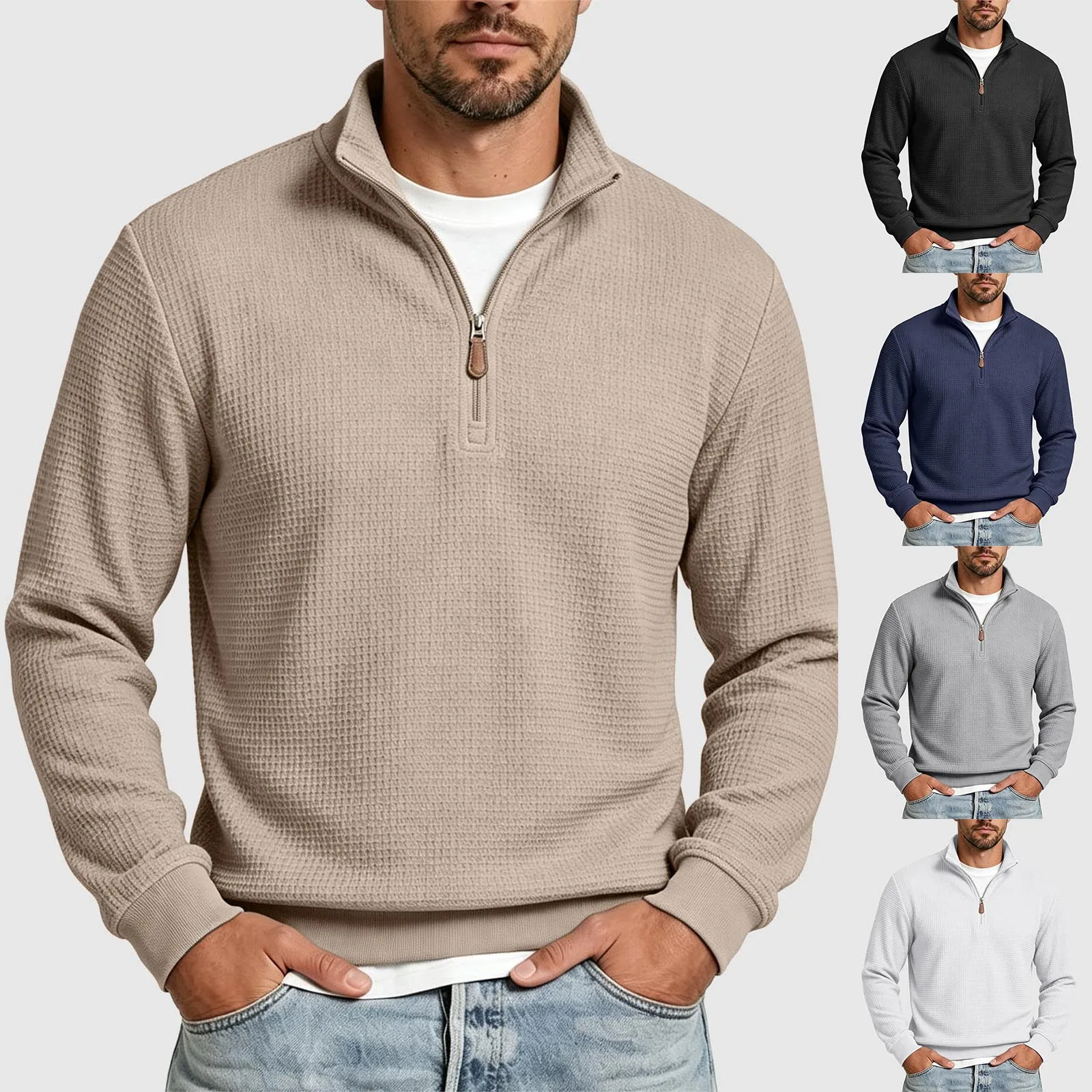 Men's Retro Crew Neck Loose Pullover Sweatshirt Casual Loose Classic Comfortable Top. Mens Sweatshirt with Pocket