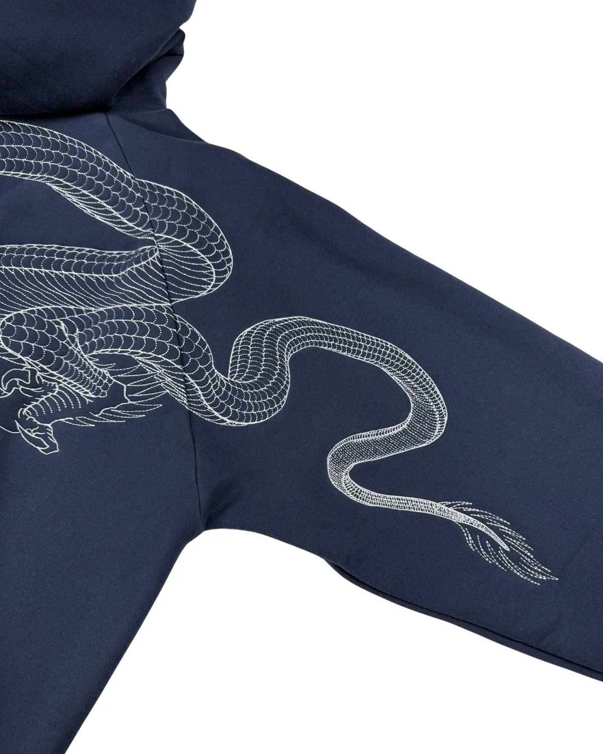 Men Dragon Embroidered Hoodie Sukajan Japanese Style Fleece Lined Pullover Hooded Loose Sweatshirt Casual Streetwear Tops New